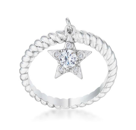 Stella Cubic Zirconia Star Charm CZ Fashion Ring | 0.5ct | Cubic Zirconia | Silver