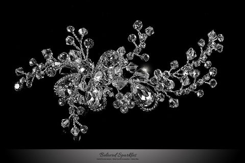 Helen Floral Spray Hair Clip | Swarovski Crystal - Beloved Sparkles
 - 1
