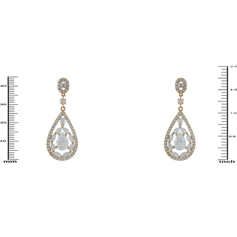 Tamara Cluster Rose Gold Dangle Earrings | 46mm