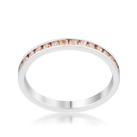 Teresa Champagne Silver Eternity Ring | 1ct | Stainless Steel