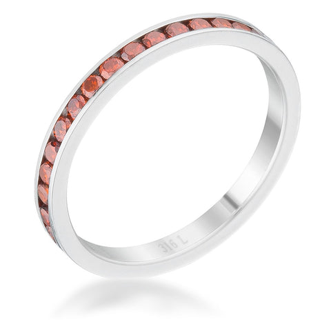Teresa Dk Champagne Silver Eternity Ring | 1ct | Stainless Steel