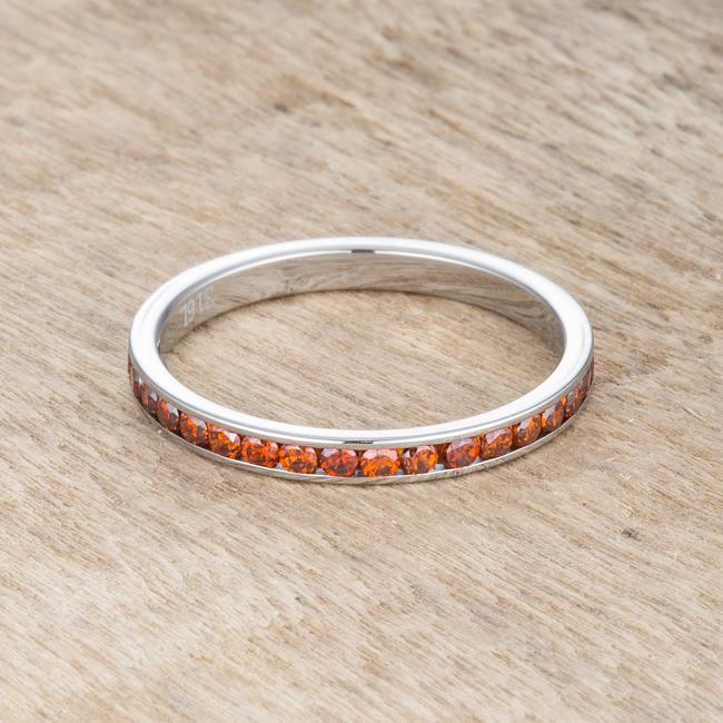 Teresa Dk Champagne Silver Eternity Ring | 1ct | Stainless Steel