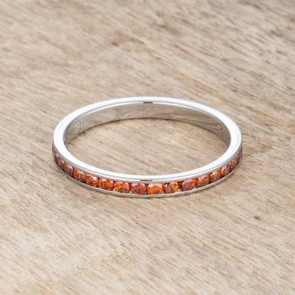 Teresa Dk Champagne Silver Eternity Ring | 1ct | Stainless Steel