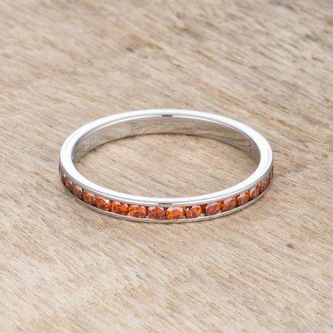 Teresa Dk Champagne Silver Eternity Ring | 1ct | Stainless Steel