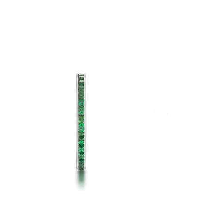 Teresa Emerald Green Silver Eternity Stackable Ring | 1ct | Stainless Steel