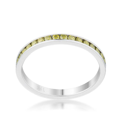 Teresa Peridot Green Silver Eternity Ring | 1ct | Stainless Steel