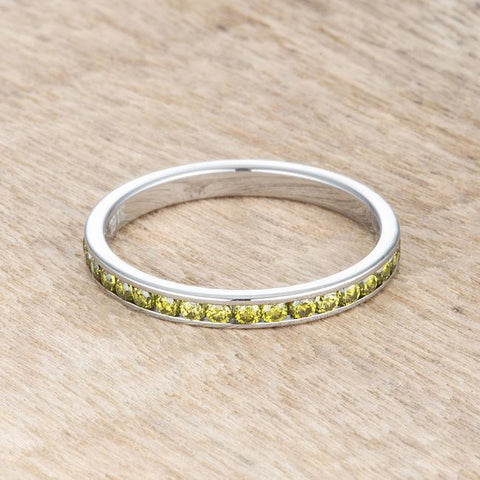 Teresa Jonquil Yellow Silver Eternity Stackable Ring | 1ct | Stainless Steel