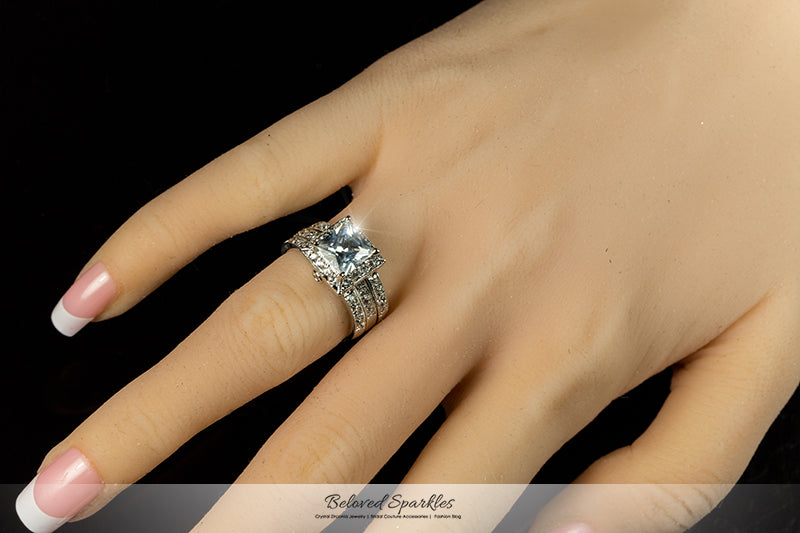 Theodra 2ct Princess Engagement and Wedding Ring Set | 4.5ct