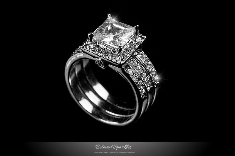 Theodra 2ct Princess Engagement and Wedding Ring Set | 4.5ct