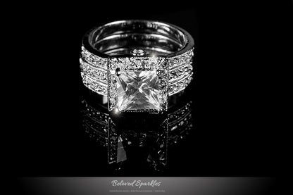 Theodra 2ct Princess Engagement and Wedding Ring Set | 4.5ct