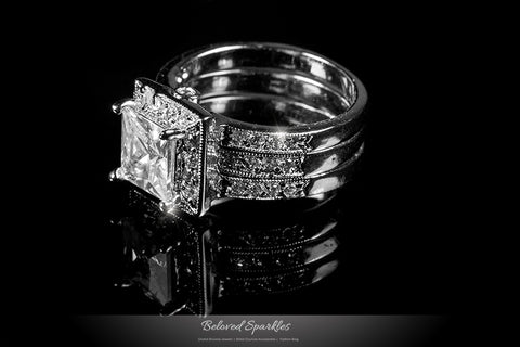Theodra 2ct Princess Engagement and Wedding Ring Set | 4.5ct