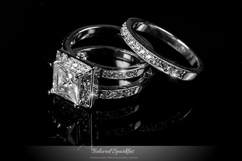 Theodra 2ct Princess Engagement and Wedding Ring Set | 4.5ct