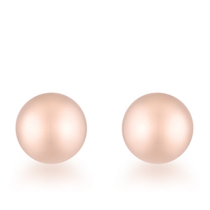 Tina Rose Gold Sphere Stud Earrings - 6mm | Stainless Steel