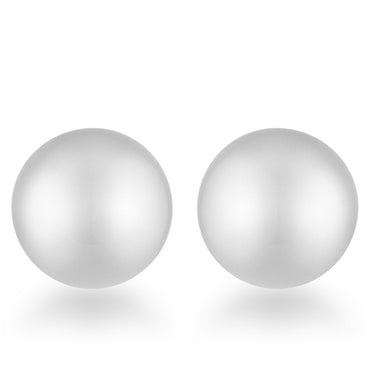 Tina Rhodium Spere Stud Earrings - 8mm | Stainless Steel