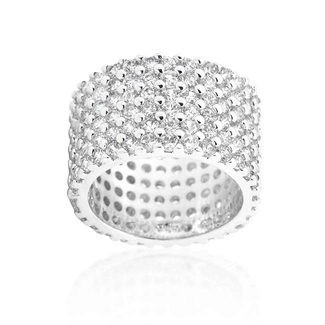 Tina Wide Paved CZ Eternity Band Ring | 22ct