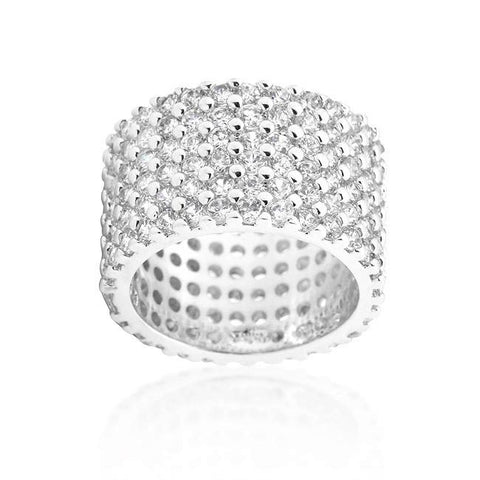 Tina Wide Paved CZ Eternity Band Ring | 22ct