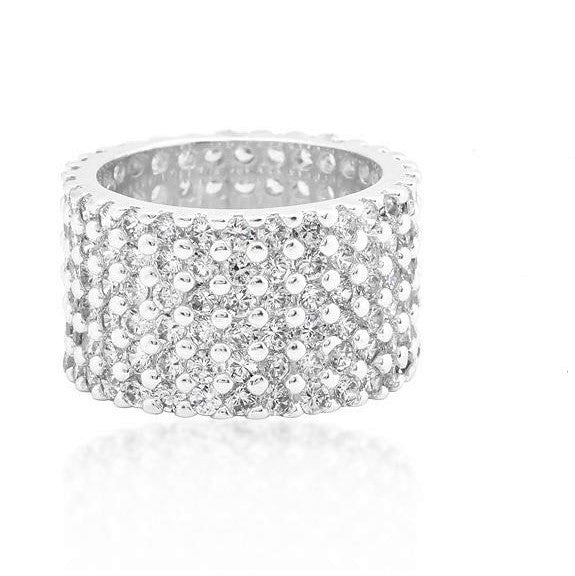 Tina Wide Paved CZ Eternity Band Ring | 22ct