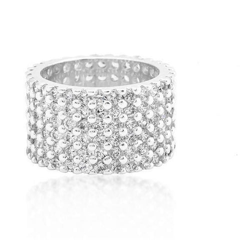 Tina Wide Paved CZ Eternity Band Ring | 22ct