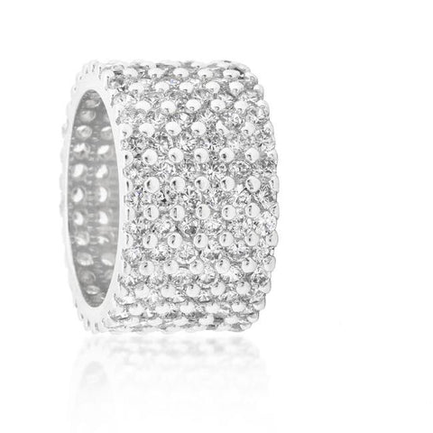 Tina Wide Paved CZ Eternity Band Ring | 22ct