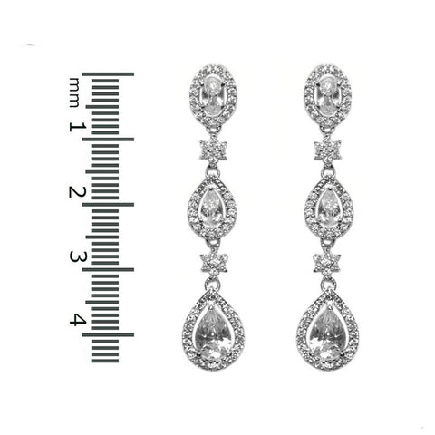 Trina Cascade Pear Linear Chandelier Earrings | 43mm