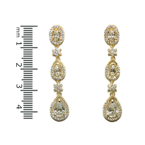 Trina Cascade Linear Gold Chandelier Earrings | 43mm