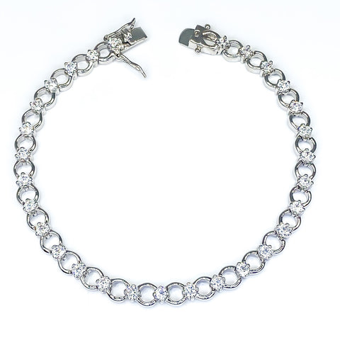 Trixie Alternating CZ Circles Fashion Bracelet - 7.25in