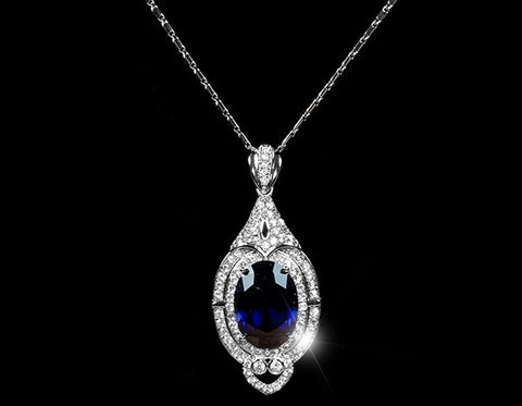 Adela Art Deco Sapphire Pendant | 27ct