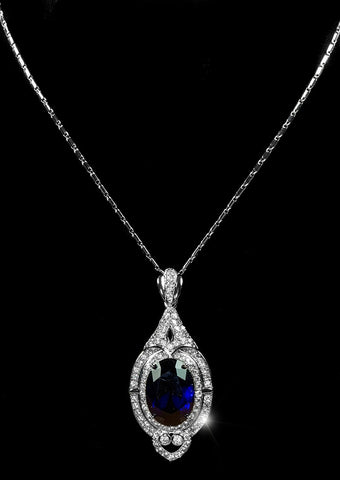 Adela Art Deco Sapphire Pendant | 27ct