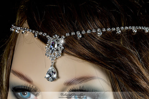 Lydia Vintage Forehead Chain | Swarovski Crystal - Beloved Sparkles
 - 1