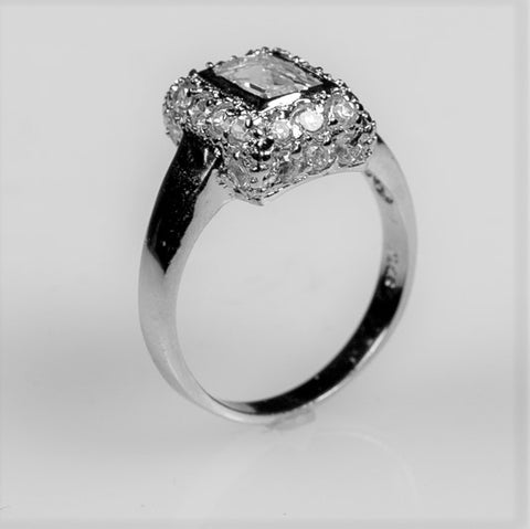 Weslia Radiant  Halo Bezel Engagement Ring | 1.9 Carat | Cubic Zirconia