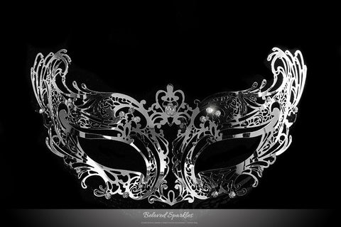 Liana Silver Metal Lace Masquerade Mask | Metal - Beloved Sparkles
 - 1