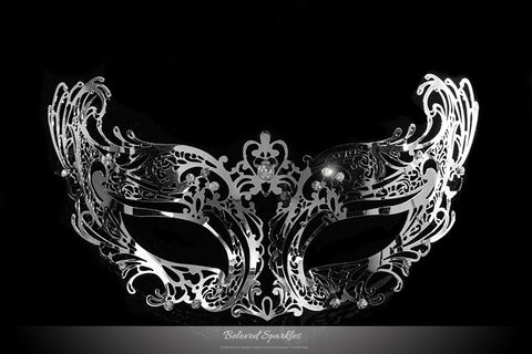 Liana Silver Metal Lace Masquerade Mask | Metal