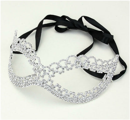 Lonie Swirl Cluster Masquerade Mask | Crystal | Silver