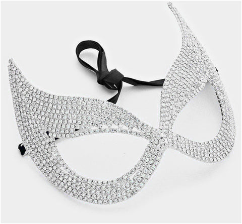 Zelda Cluster Cat Eye Statement Masquerade Mask | Crystal