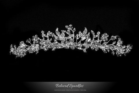 Gretchen Floral Cluster Crystal Tiara | Swarovski Crystal - Beloved Sparkles
 - 6