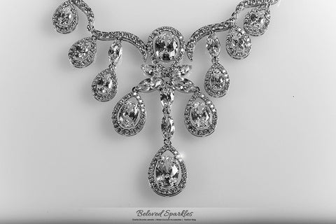Amadela Vintage Teardrop Necklace Set | 80 Carat | Cubic Zirconia - Beloved Sparkles