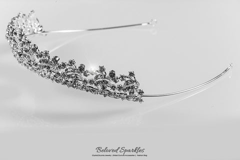 Kandace Classic Art Deco Silver Tiara | Swarovski Crystal - Beloved Sparkles
 - 9