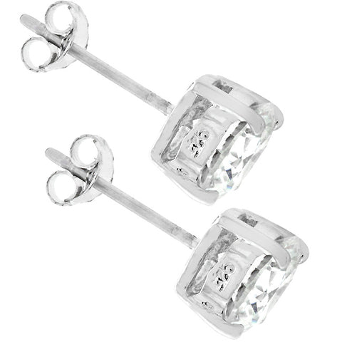 Christa Round Cut Stud Earrings – 7mm  | 1.3ct | Sterling Silver