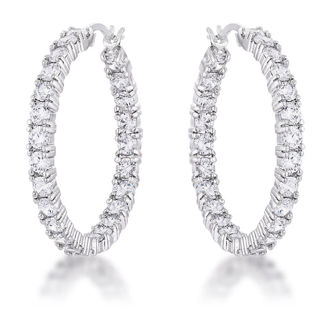 Abella Round Eternity Gold Hoop Earrings | 5.5ct