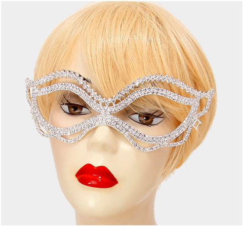 Jessie Wavy Passion Masquerade Mask | Crystal - Beloved Sparkles
 - 2