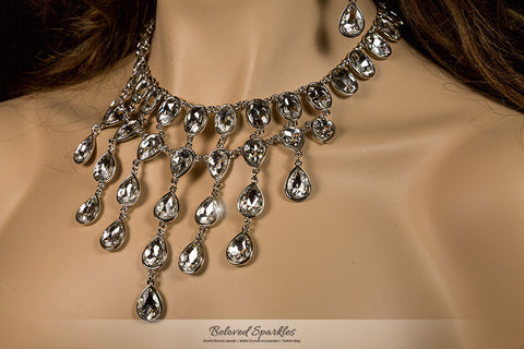 Krista Art Deco Draping Necklace | Crystal - Beloved Sparkles
 - 2