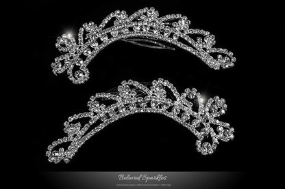 Lucia Art Deco Paisley Hair Comb Set | Crystal - Beloved Sparkles
 - 2