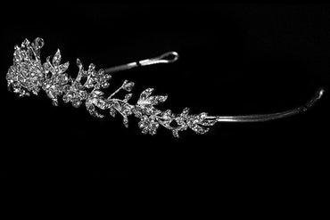 Gretchen Floral Cluster Crystal Tiara | Swarovski Crystal - Beloved Sparkles
 - 2