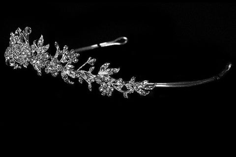 Gretchen Floral Cluster Crystal Tiara | Swarovski Crystal - Beloved Sparkles
 - 2