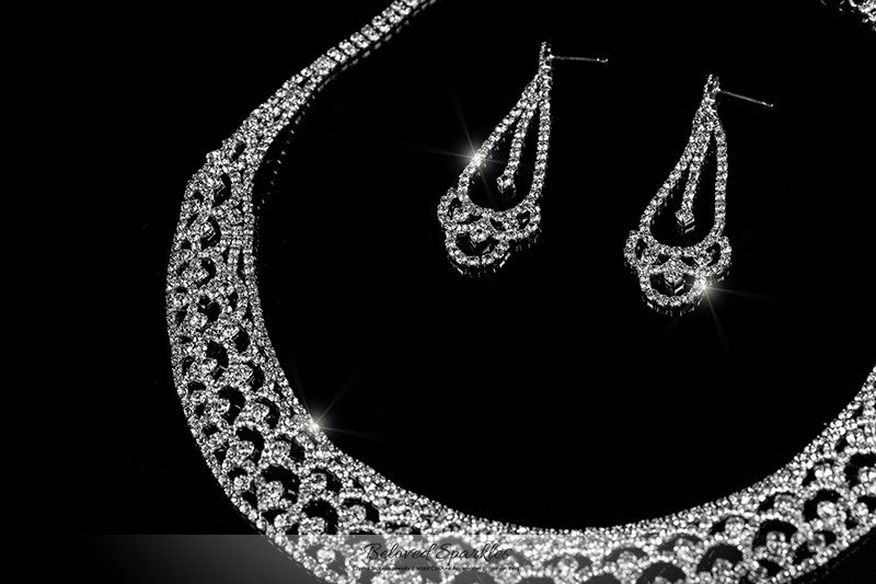 Tyzna Art Deco Arch Necklace Set | Rhinestone - Beloved Sparkles
 - 2