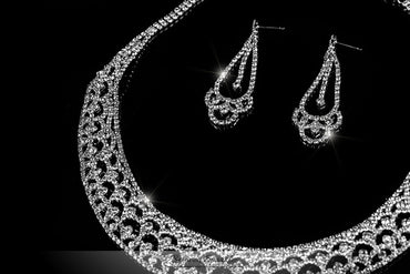 Tyzna Art Deco Arch Necklace Set | Rhinestone - Beloved Sparkles
 - 2