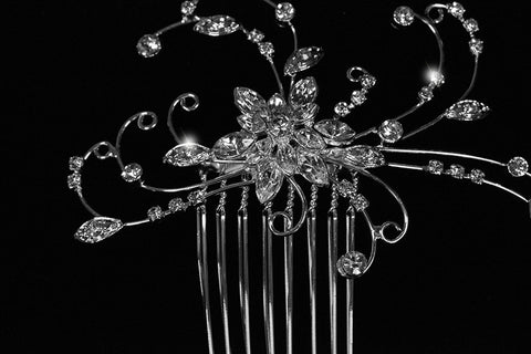 Janet Flowery Leaves Hair Comb | Swarovski Crystal - Beloved Sparkles