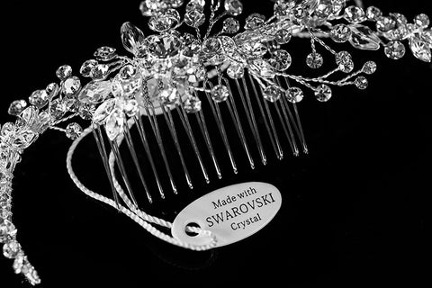 Reina Floral Spray Hair Comb | Swarovski Crystal - Beloved Sparkles
 - 2