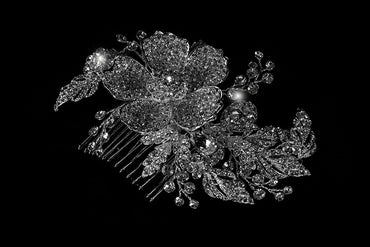 Aida Vintage Flower Statement Hair Comb | Swarovski Crystal - Beloved Sparkles