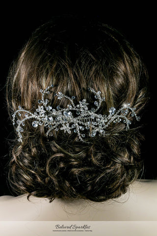 Fidelia Floral Treasures Hair Comb | Swarovski Crystal - Beloved Sparkles